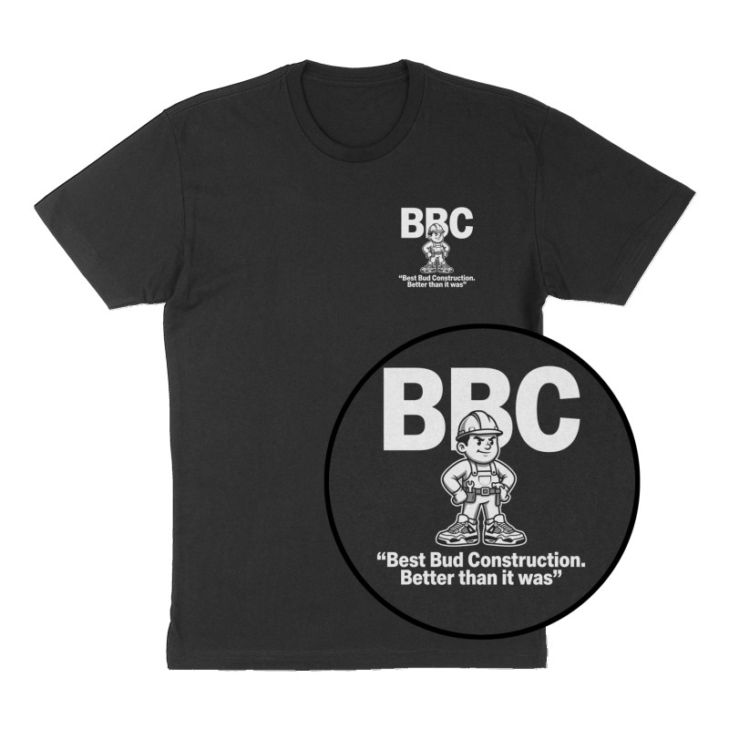 Custom t-shirt: "BBC ", Left Chest print, black shirt