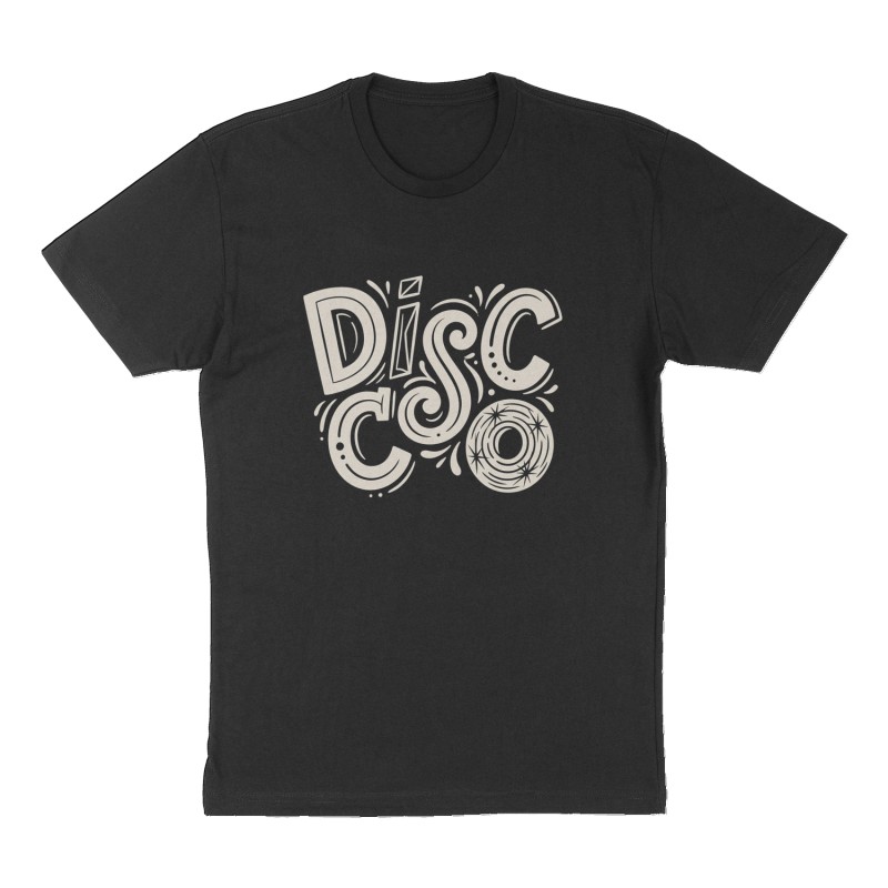 Custom t-shirt: "DISCO", Front print, black shirt