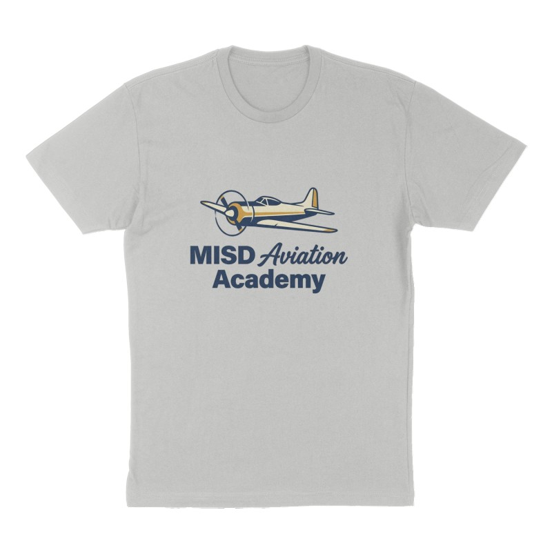 Custom t-shirt: "MISD Aviation Academy", Front print, heather-gray shirt