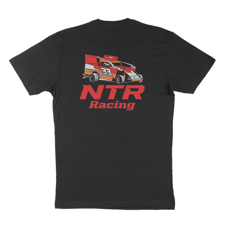 Custom t-shirt: "NTR ", Back print, black shirt