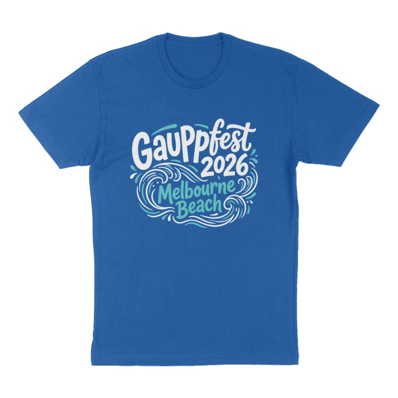 Custom t-shirt: "Gauppfest 2026", Front print, royal-blue shirt