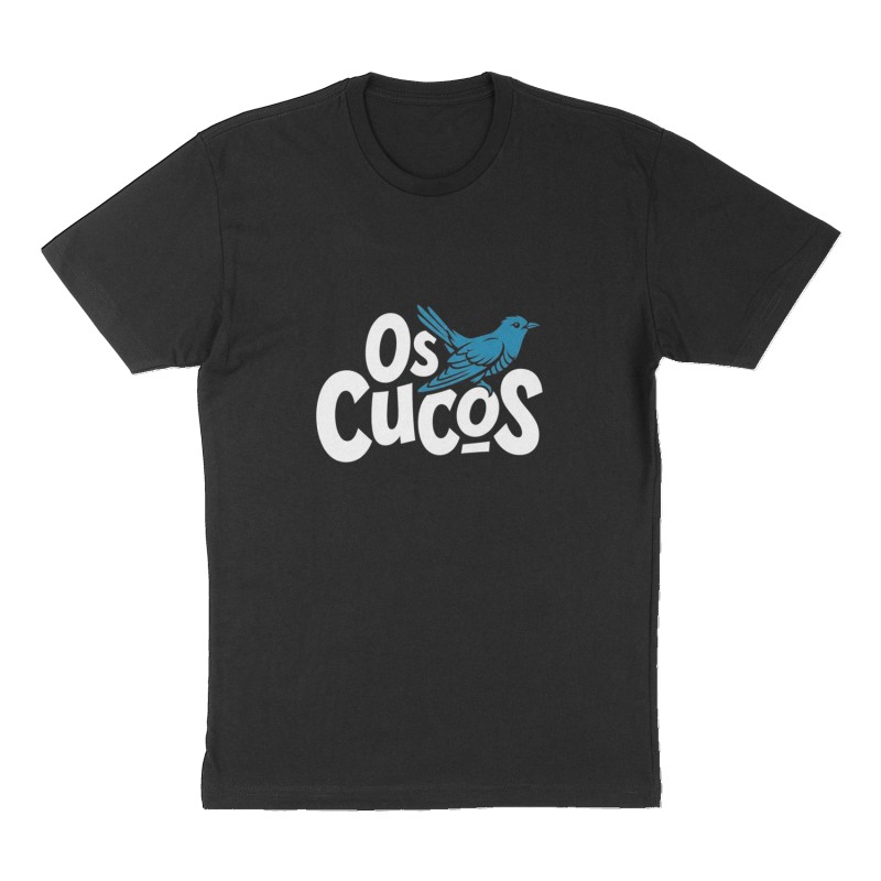 Custom t-shirt: "Os Cucos", Front print, black shirt