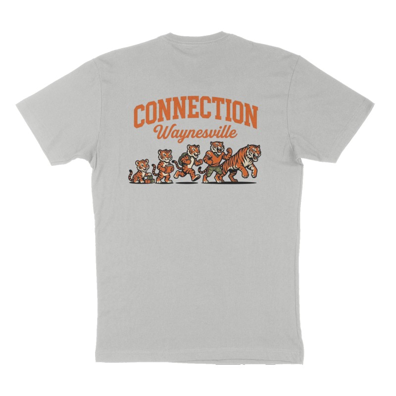 Custom t-shirt: "Connection", Back print, heather-gray shirt
