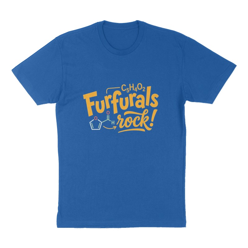 Custom t-shirt: "Furfurals rock!", Front print, royal-blue shirt