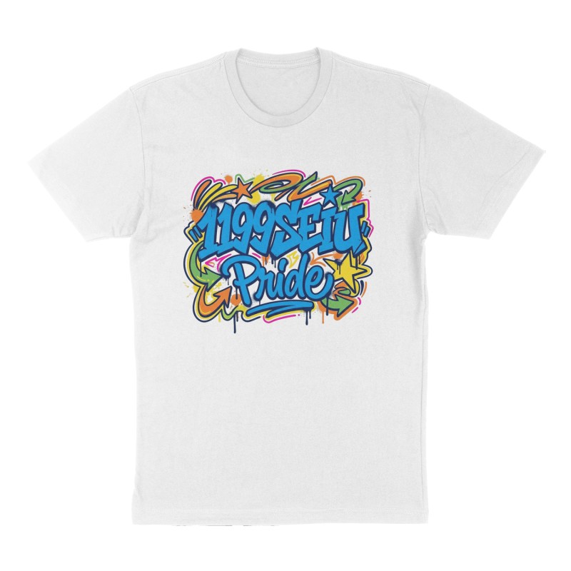 Custom t-shirt: "1199SEIU Pride", Front print, white shirt