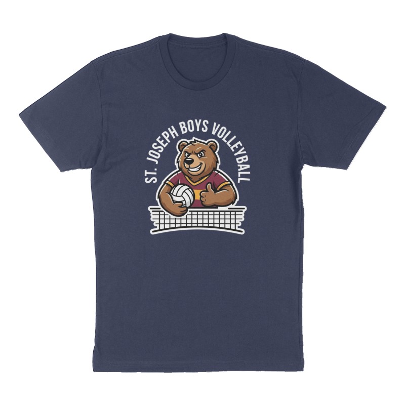 Custom t-shirt: "St. Joseph Boys Volleyball ", Front print, navy shirt