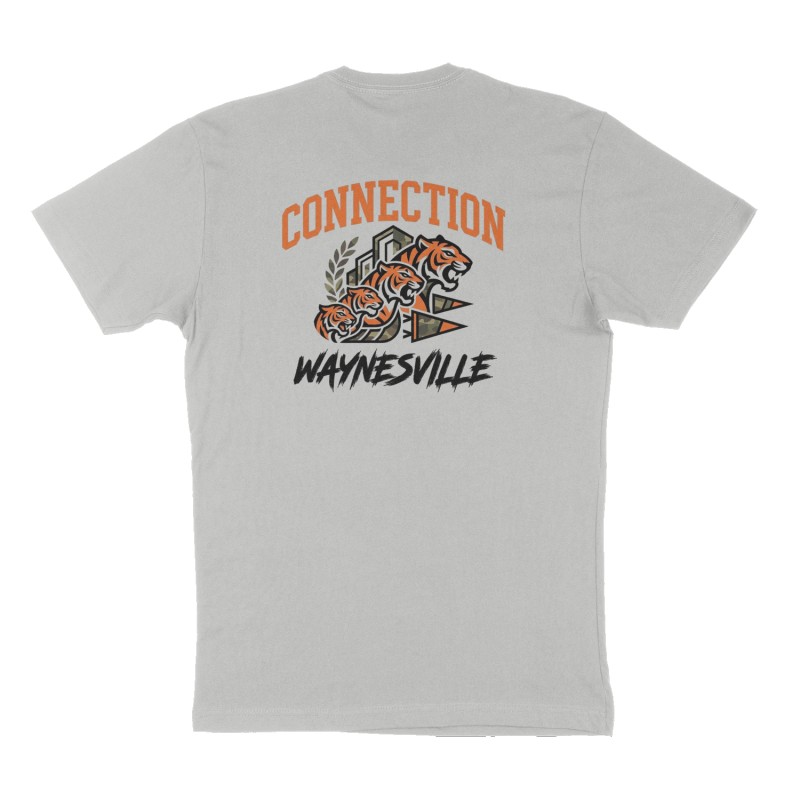 Custom t-shirt: "Connection", Back print, heather-gray shirt
