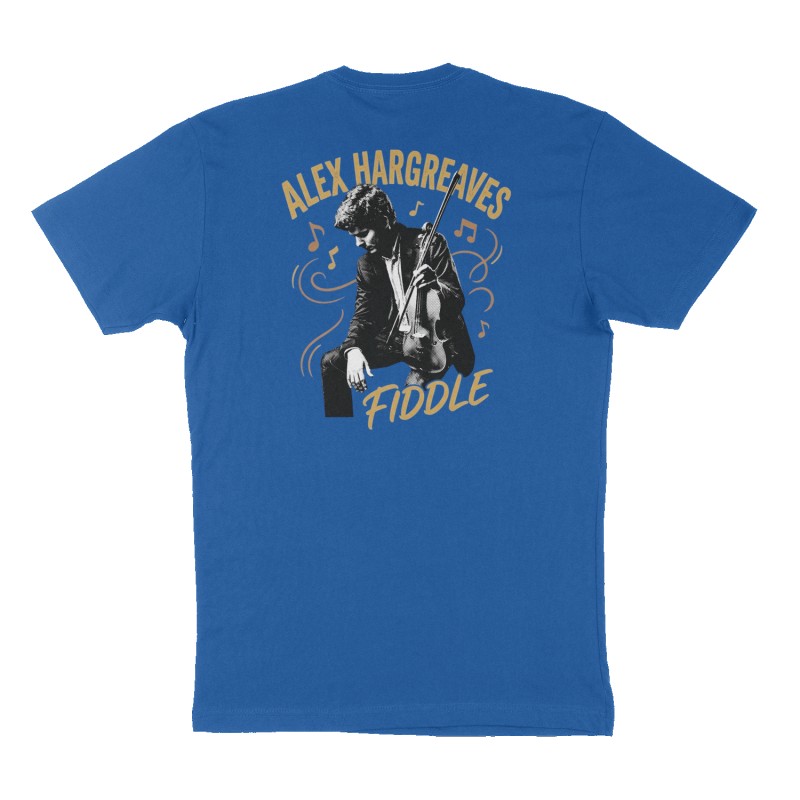 Custom t-shirt: "Alex Hargreaves ", Back print, royal-blue shirt