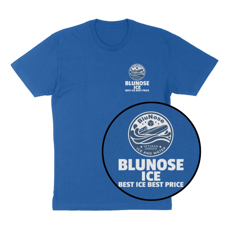 Custom t-shirt: "Blunose Ice", Left Chest print, royal-blue shirt