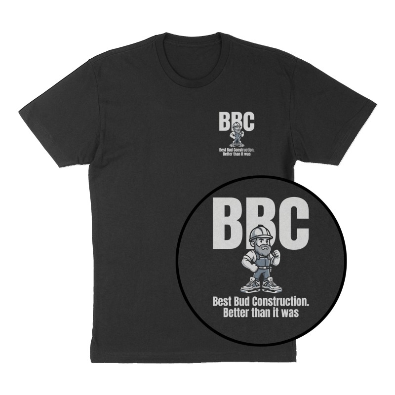 Custom t-shirt: "BBC ", Left Chest print, black shirt