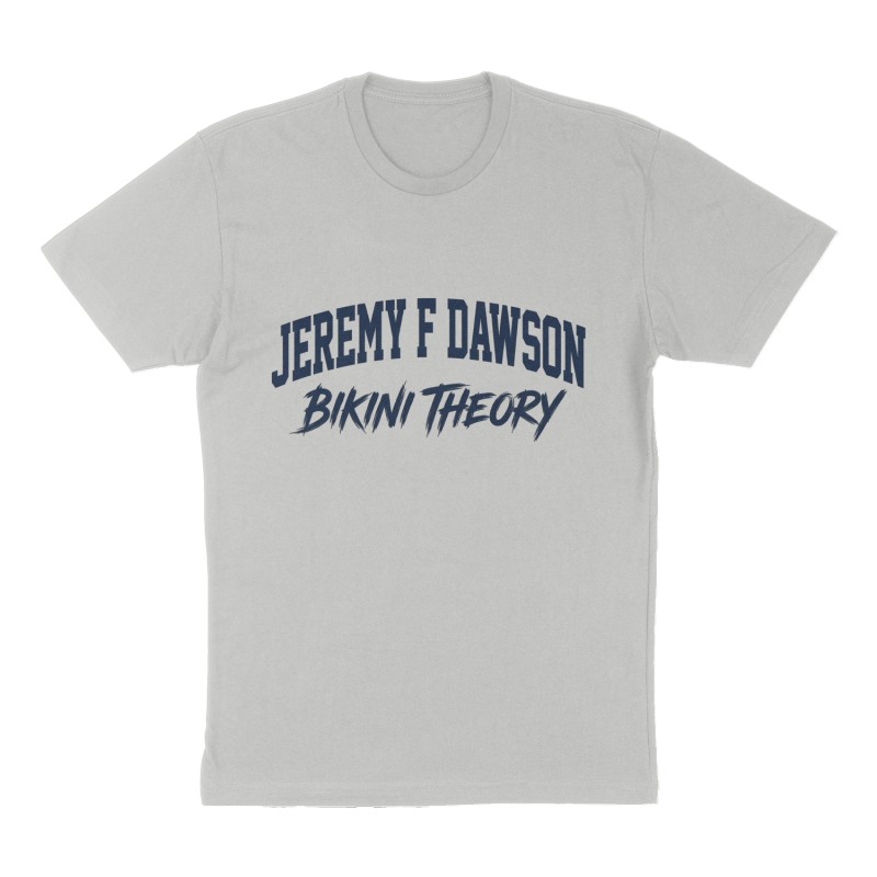 Custom t-shirt: "Jeremy F Dawson", Front print, heather-gray shirt
