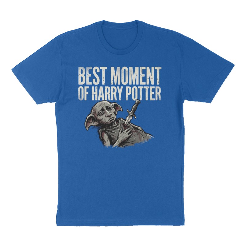 Custom t-shirt: "Best moment of Harry Potter", Front print, royal-blue shirt