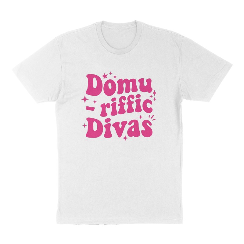 Custom t-shirt: "Domu - riffic Divas", Front print, white shirt