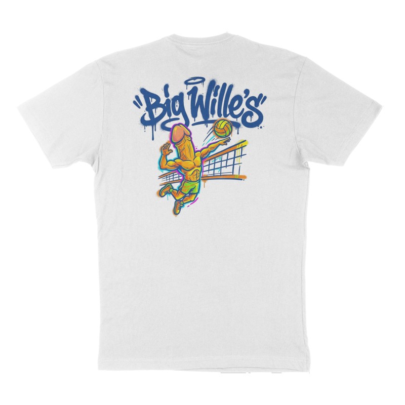 Custom t-shirt: "Big Wille’s", Back print, white shirt