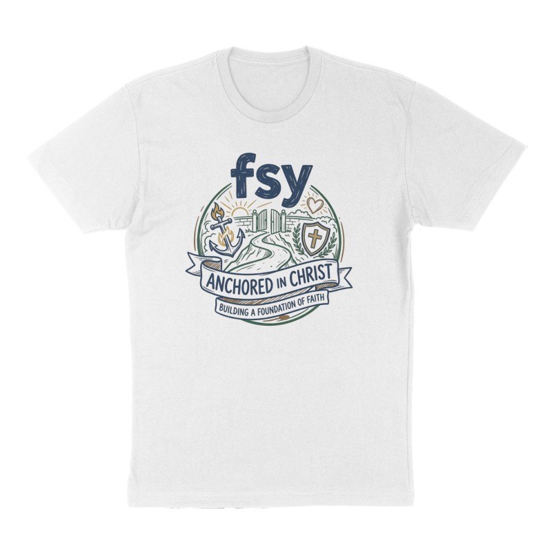 Custom t-shirt: "fsy", Front print, white shirt