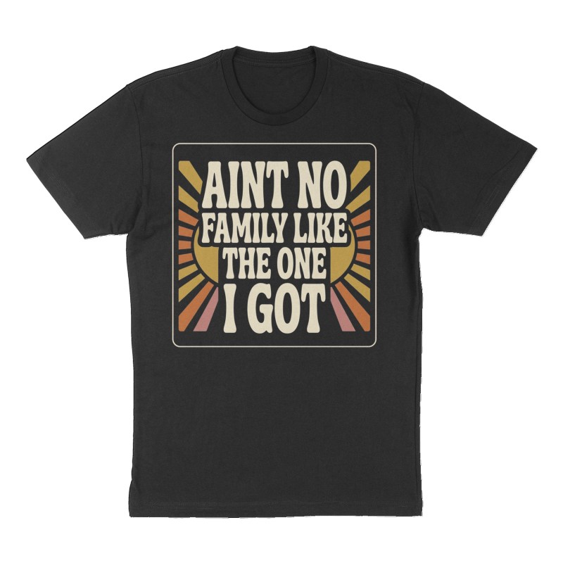 Custom t-shirt: "Aint no family like the one I got", black shirt