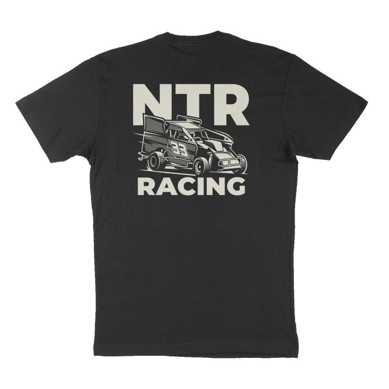 Custom t-shirt: "NTR ", Back print, black shirt