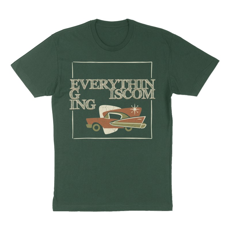 Custom t-shirt design, Front print, forest-green shirt