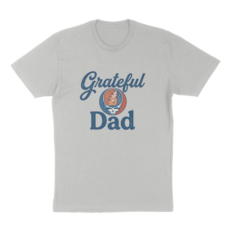 Custom t-shirt: "Grateful Dad", Front print, heather-gray shirt