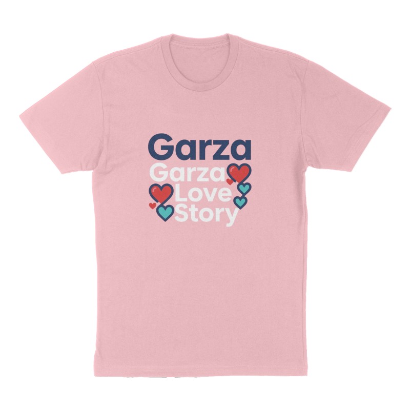 Custom t-shirt: "Garza ", Front print, pink shirt