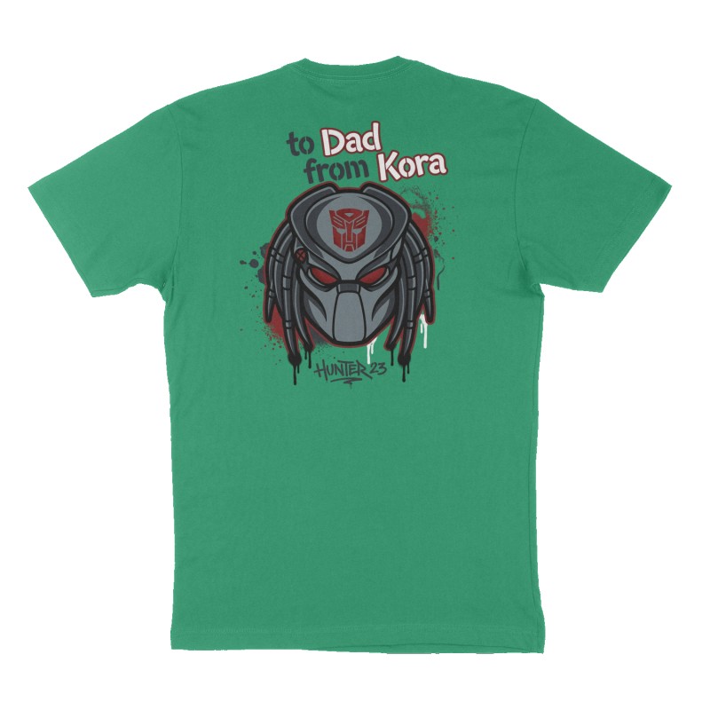 Custom t-shirt design, Back print, green shirt