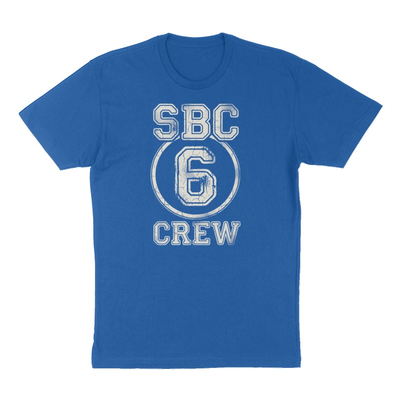 Custom t-shirt: "SBC Crew 6", Front print, royal-blue shirt