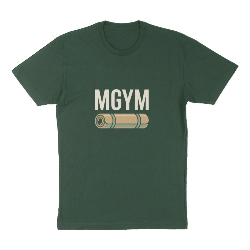 Custom t-shirt: "MGYM", Front print, forest-green shirt