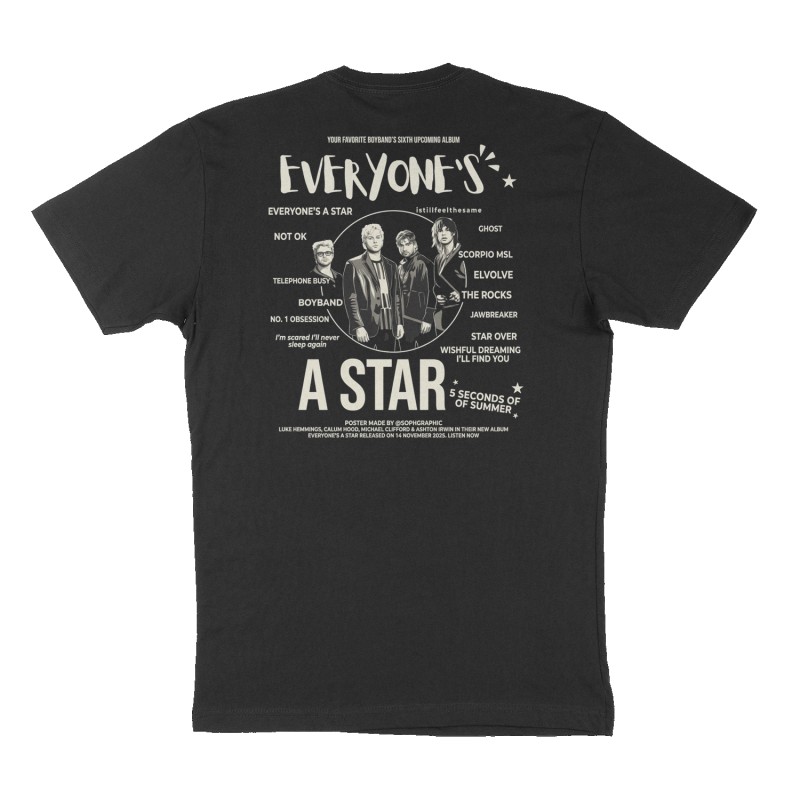 Custom t-shirt design, Back print, black shirt