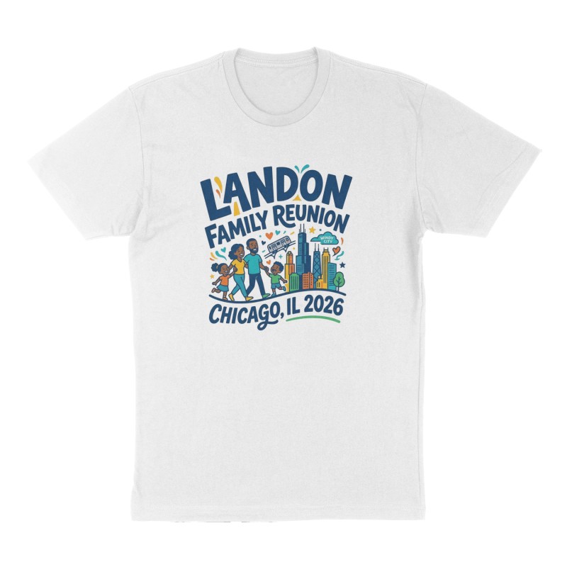 Custom t-shirt: "Landon Family Reunion ", Front print, white shirt