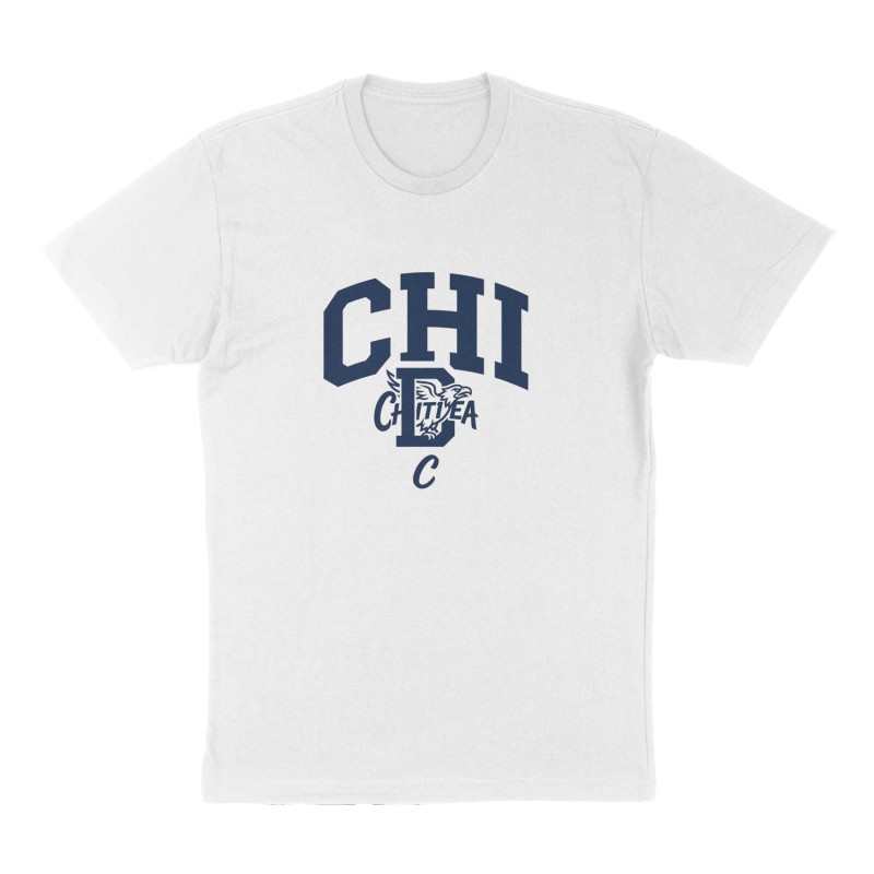 Custom t-shirt: "CHI", Front print, white shirt