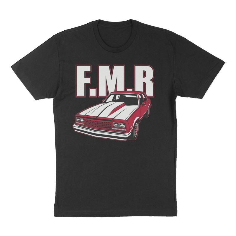 Custom t-shirt: "F.M.R", Front print, black shirt