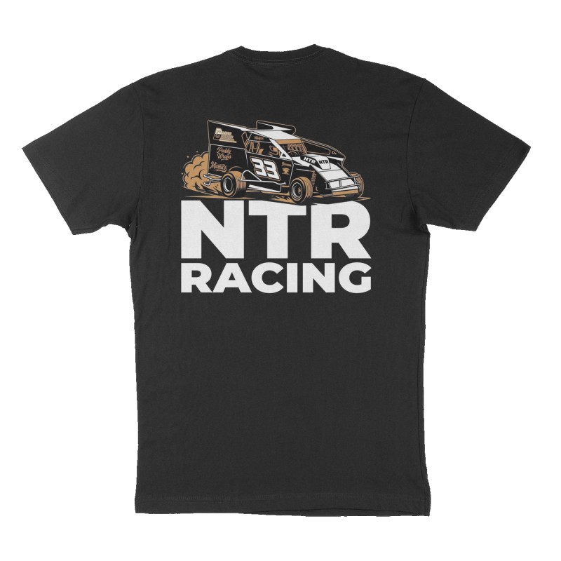 Custom t-shirt: "NTR ", Back print, black shirt