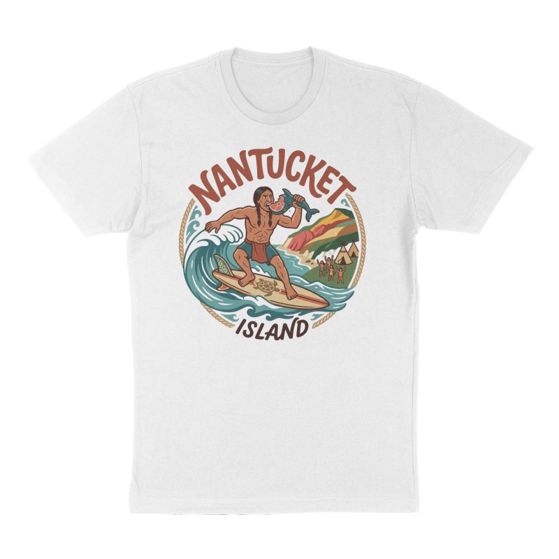 Custom t-shirt: "Nantucket", Front print, white shirt