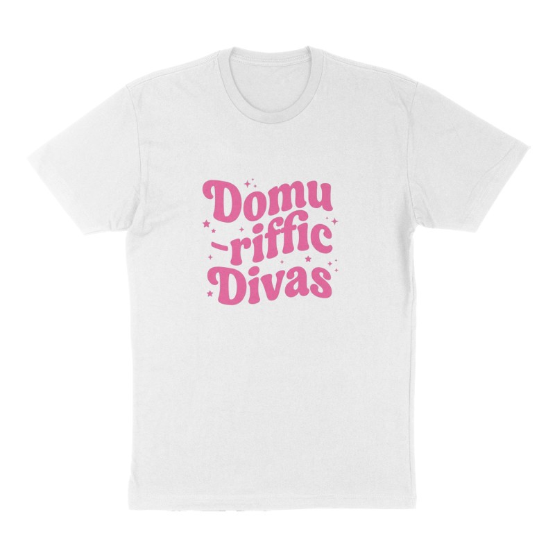 Custom t-shirt: "Domu - riffic Divas", Front print, white shirt