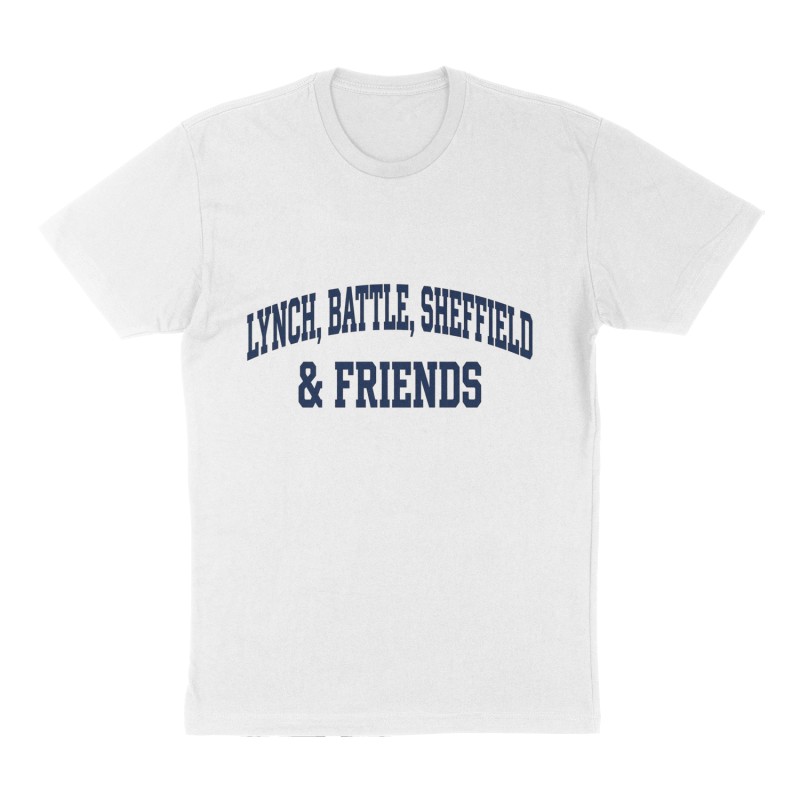 Custom t-shirt: "Lynch, Battle, Sheffield & Friends", Front print, white shirt