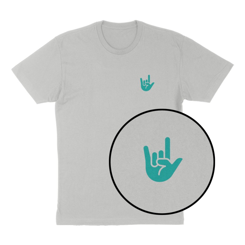 Custom t-shirt: "🤟🏻", Left Chest print, heather-gray shirt