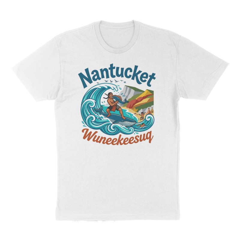Custom t-shirt: "Nantucket", Front print, white shirt