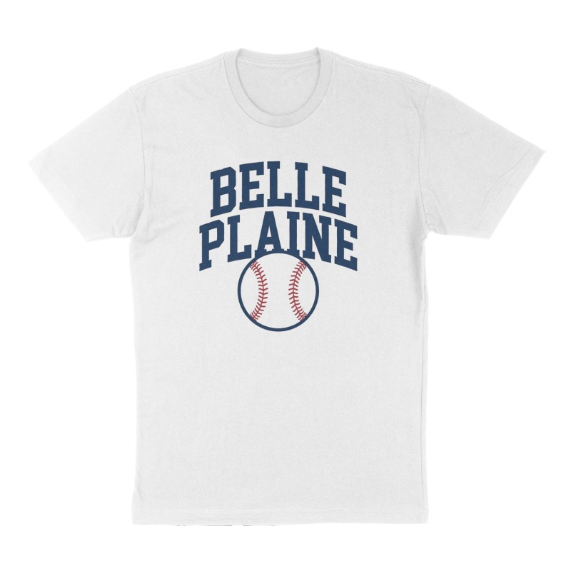 Custom t-shirt: "Belle Plaine", Front print, white shirt