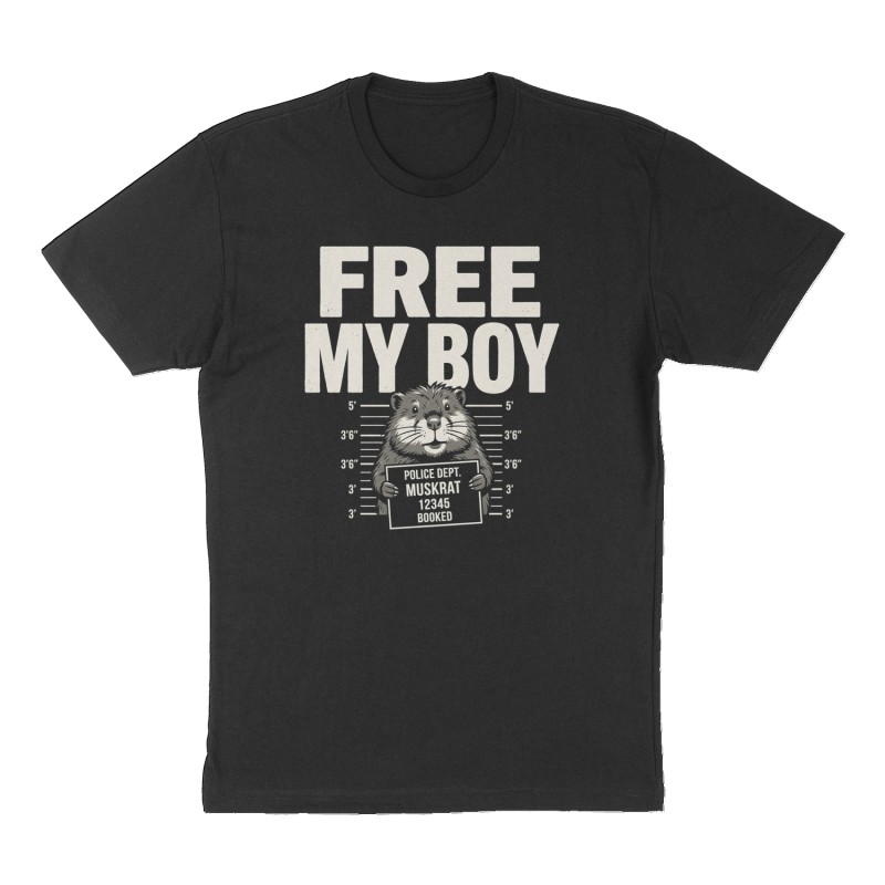 Custom t-shirt: "FREE MY BOY", Front print, black shirt