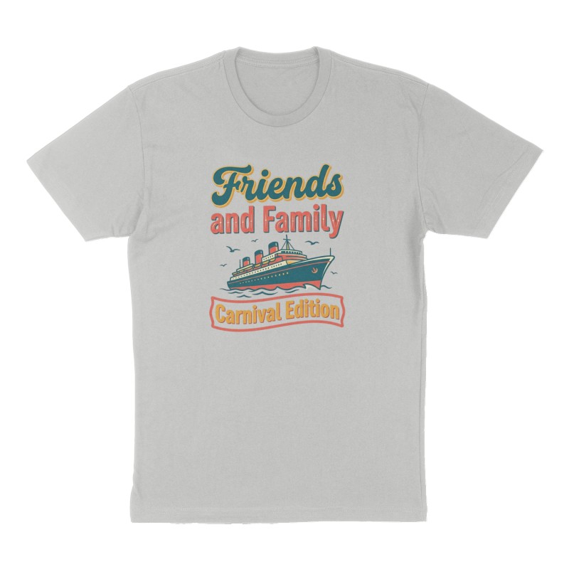 Custom t-shirt: "Friends and Family", Front print, heather-gray shirt