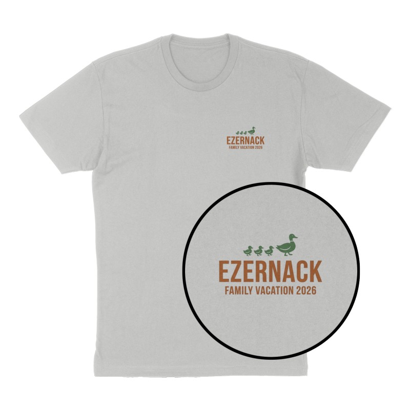 Custom t-shirt: "Ezernack ", Left Chest print, heather-gray shirt