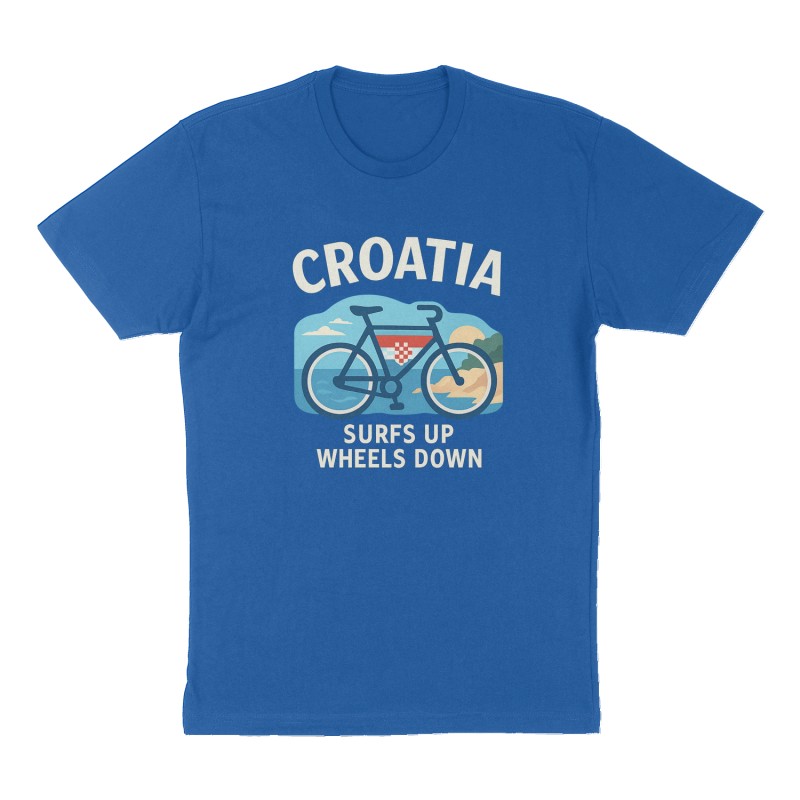 Custom t-shirt: "Croatia", Front print, royal-blue shirt