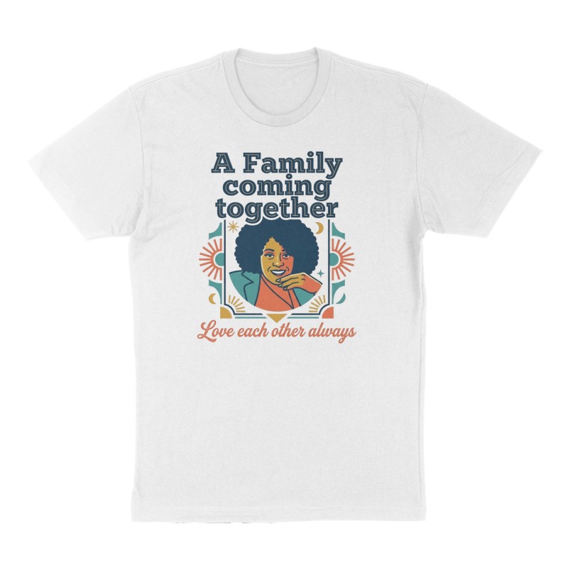 Custom t-shirt: "A Family coming together ", Front print, white shirt