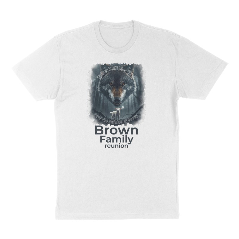 Custom t-shirt: "Brown Family reunion ", Front print, white shirt