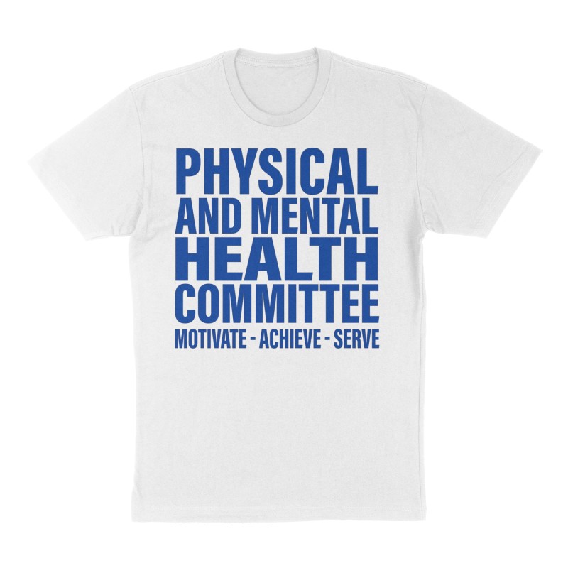 Custom t-shirt: "Physical and Mental Health Committee", Front print, white shirt