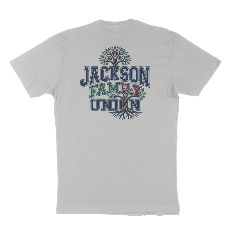 Custom t-shirt: "Jackson Family Union ", Back print, heather-gray shirt