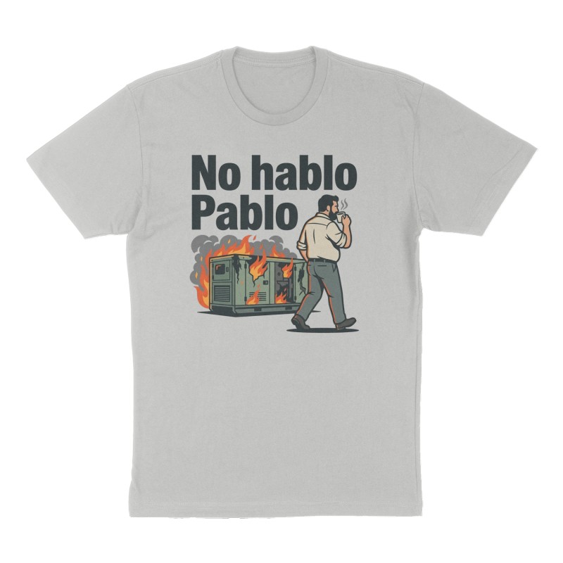 Custom t-shirt: "No hablo Pablo", Front print, heather-gray shirt