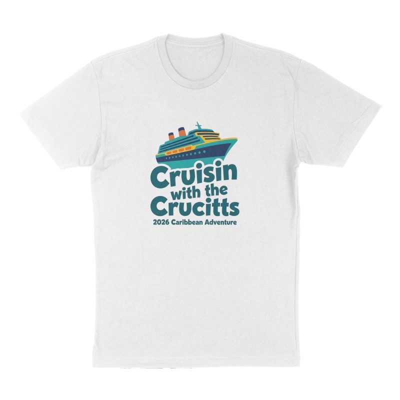 Custom t-shirt: "Cruisin with the Crucitts", Front print, white shirt