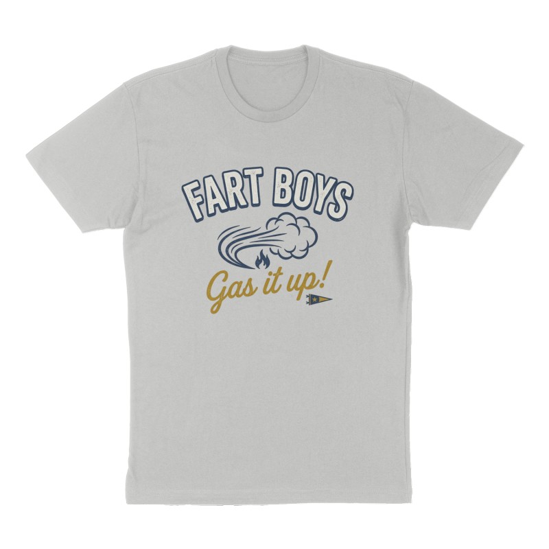 Custom t-shirt: "Fart Boys", Front print, heather-gray shirt