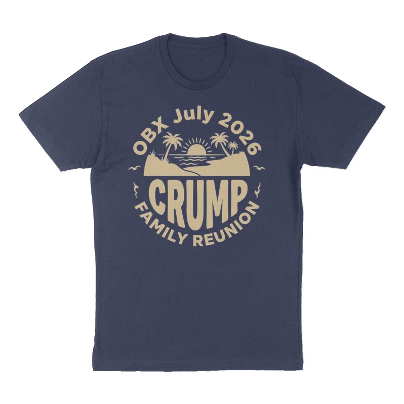 Custom t-shirt: "CRUMP", Front print, navy shirt